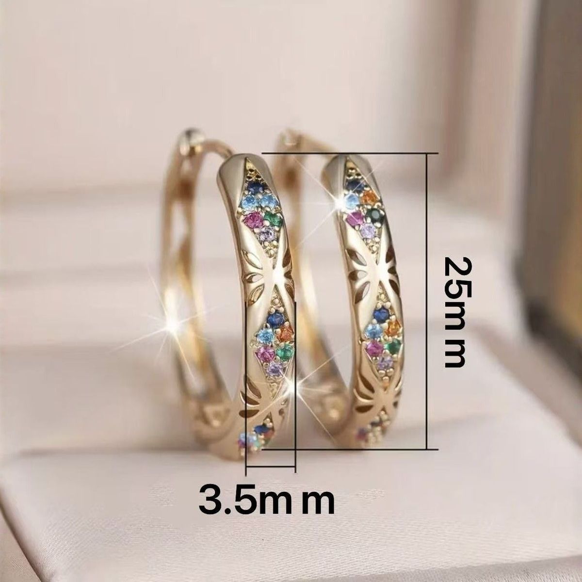Exquisite Zircon Hoop Earrings Diamond-encrusted Luxury Style_voghion.com