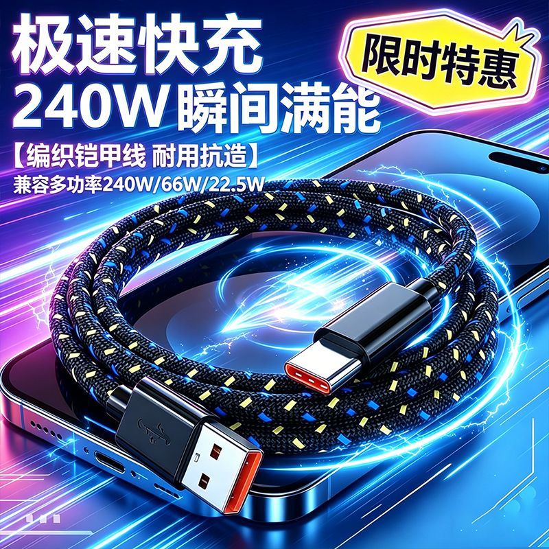 爆款Type—C加长超级快充240适用华