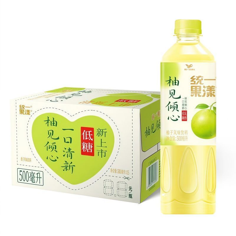 统一果漾柚见倾心500ml900ml瓶整箱低糖柚子风味饮料特价批发