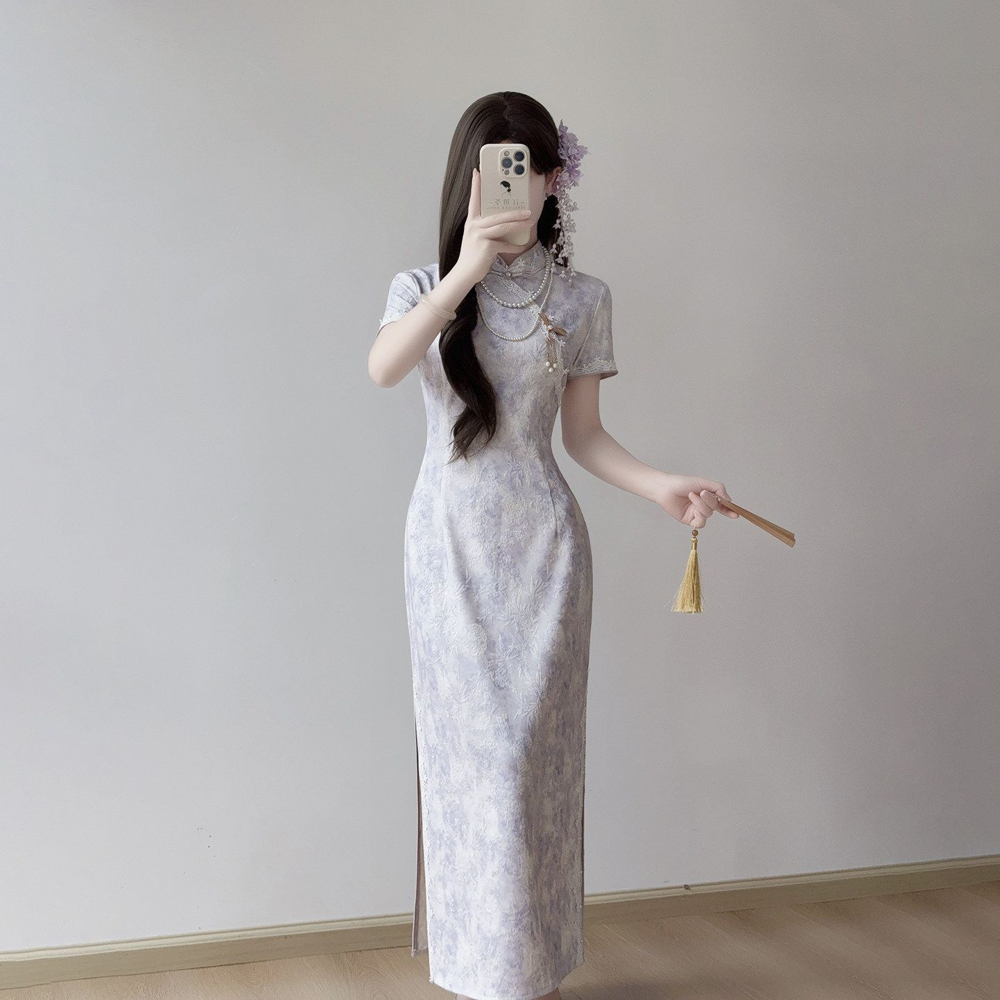 【预售15天】MOOUNCUNS/莫纯2026新款夏季紫色新中式无袖挂脖连衣裙高端大气