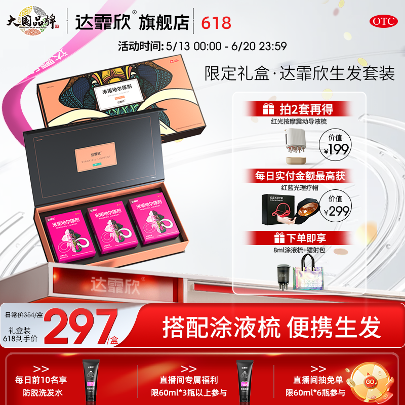 达霏欣 米诺地尔搽剂 60ml*1瓶/盒 治脱生发达霏欣米诺地尔搽剂60ml*3瓶疗程产后脱发脂溢性斑秃脱发 图片 2