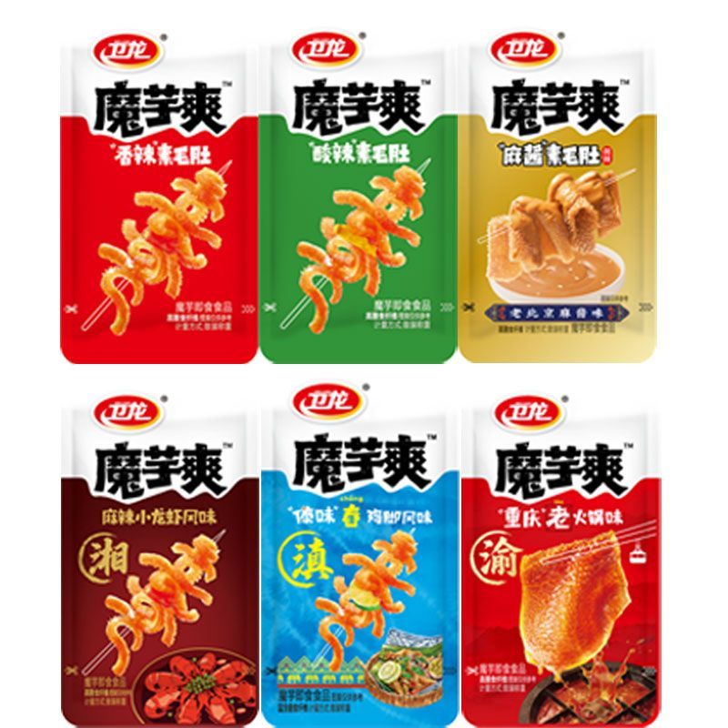 100包卫龙魔芋爽混合口味50包麻酱素毛肚傣味舂鸡脚休闲解馋零食