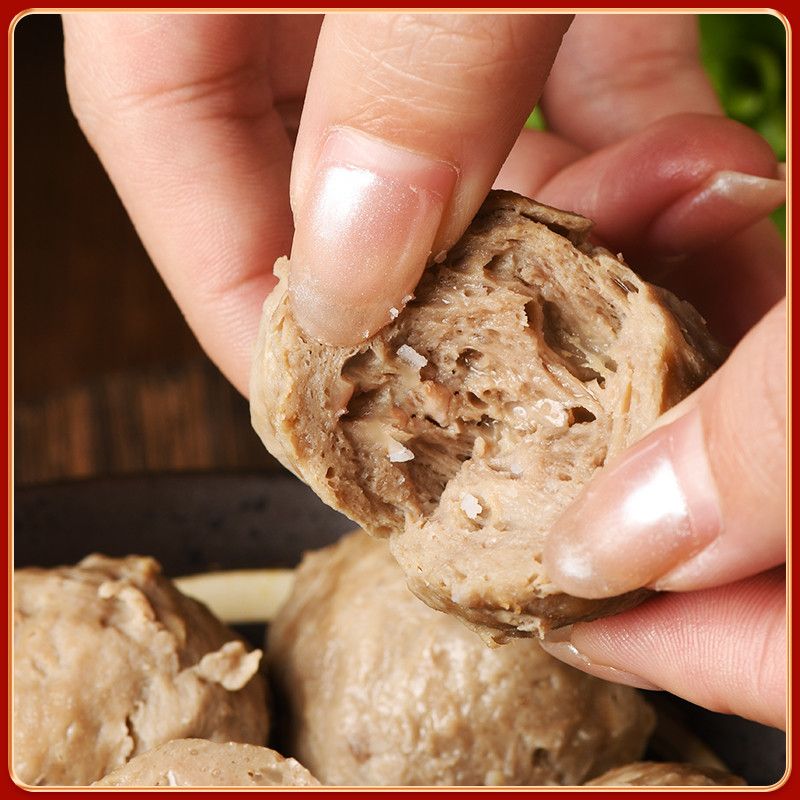 【硕记农场】潮汕牛肉丸火锅食材烧烤正宗新鲜汕头特产手工丸子 图片 4