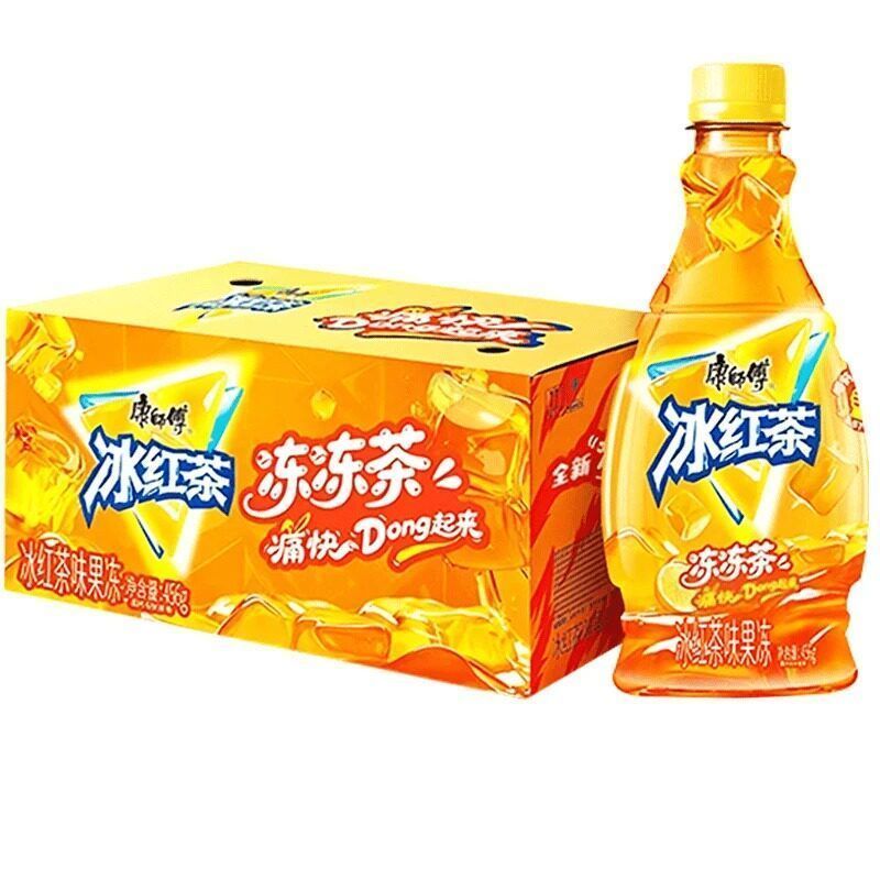 康师傅冻冻茶冰红茶456g*12瓶*2整箱果冻口感正品批发 图片 7