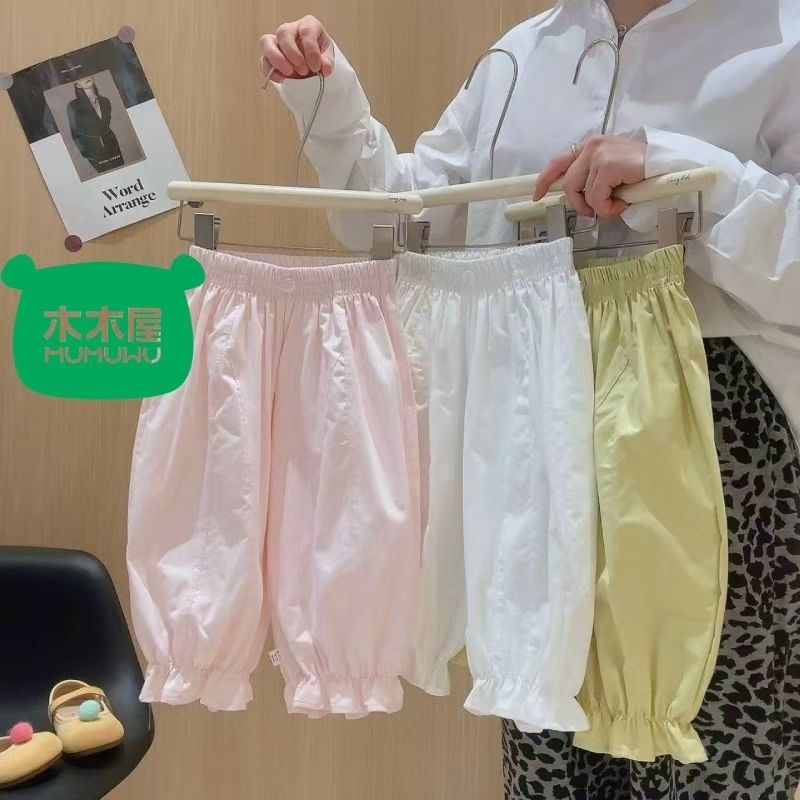百搭神裤女童2026夏季休闲裤简约防蚊裤九分裤宝宝开裆裤外穿