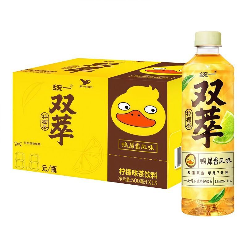统一新货双萃柠檬茶饮料500ml1L茶饮料15风味整箱瓶装饮品