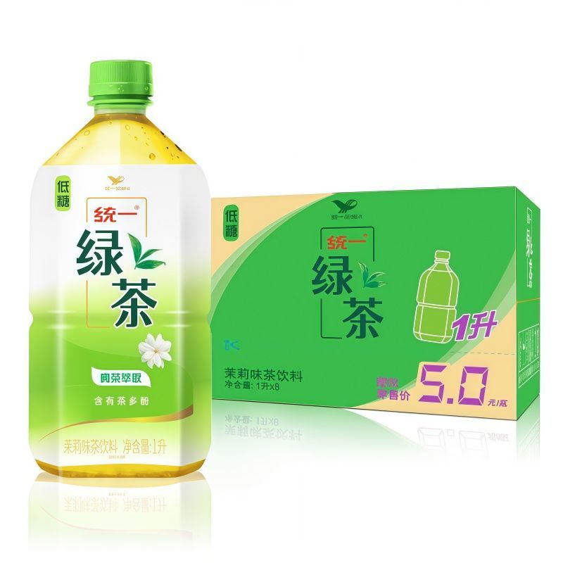 统一绿茶500ml/1L低糖茶饮料批发新老包装批发茶多酚整件 图片 2