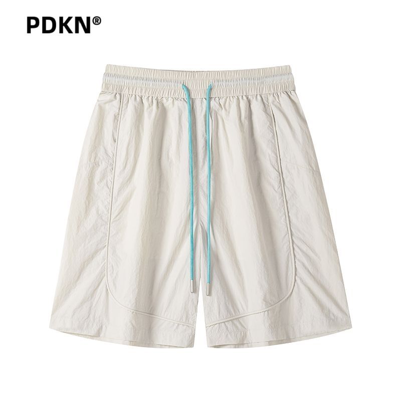 PDKN潮牌 纯色拼接休闲短裤男2026夏季新款青少年显瘦速干五分裤5天内发货