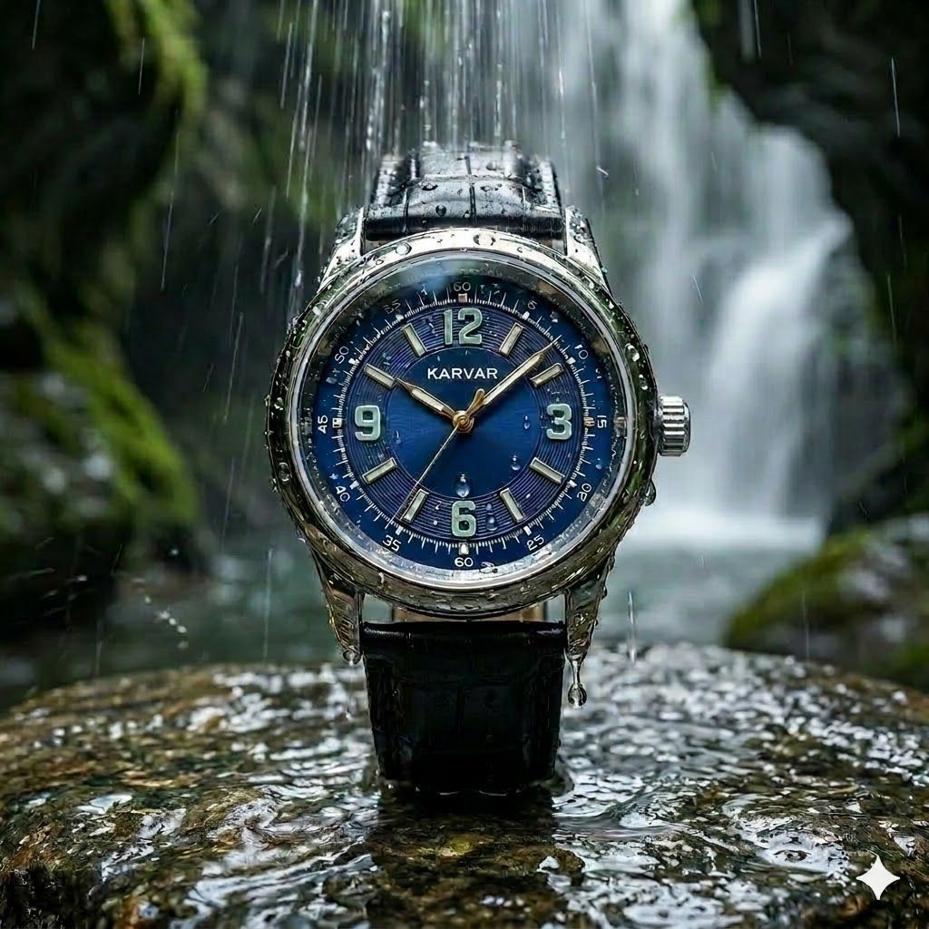 Orologio al quarzo uomo quadrante blu impermeabile ed elegante_voghion.com
