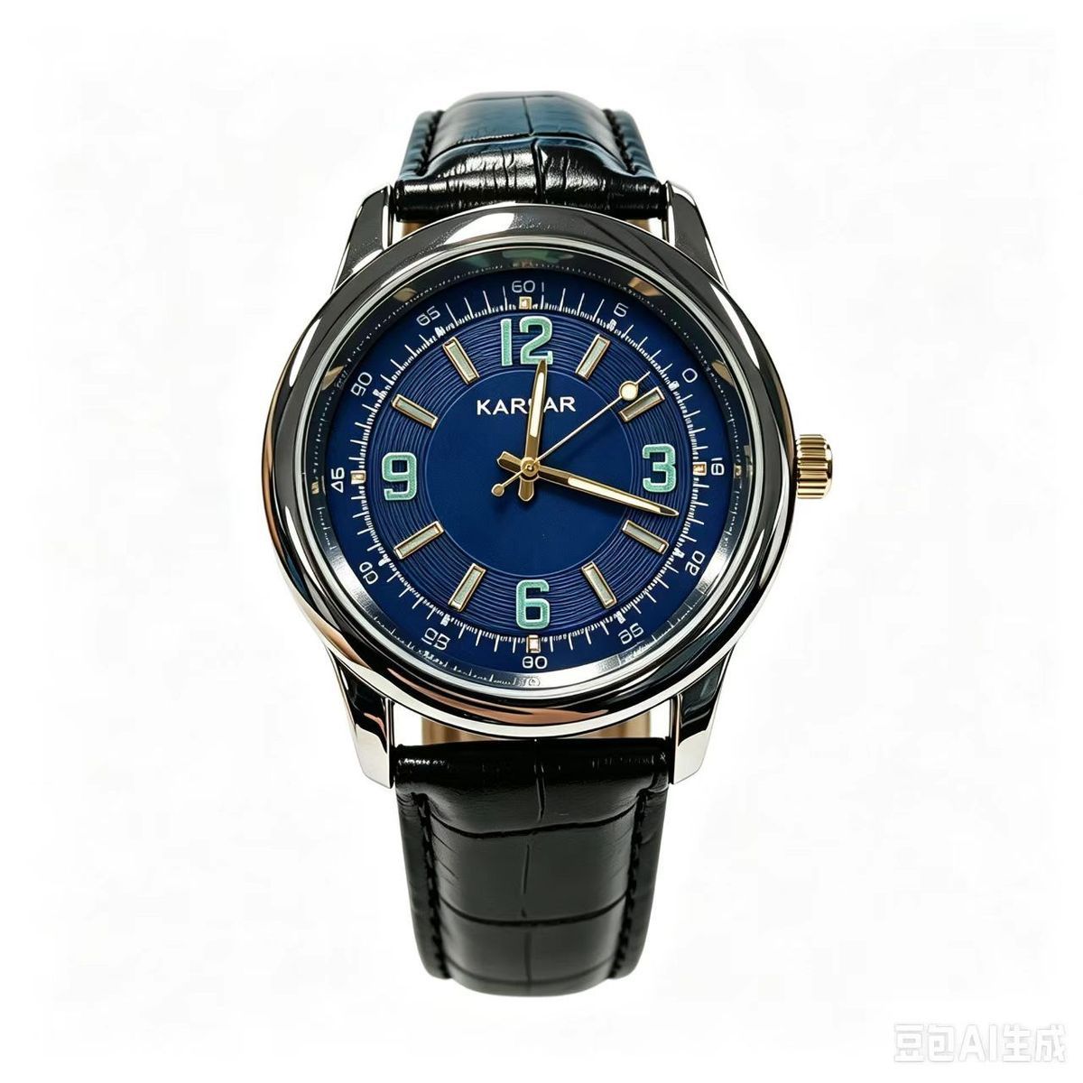 Orologio al quarzo uomo quadrante blu impermeabile ed elegante_voghion.com