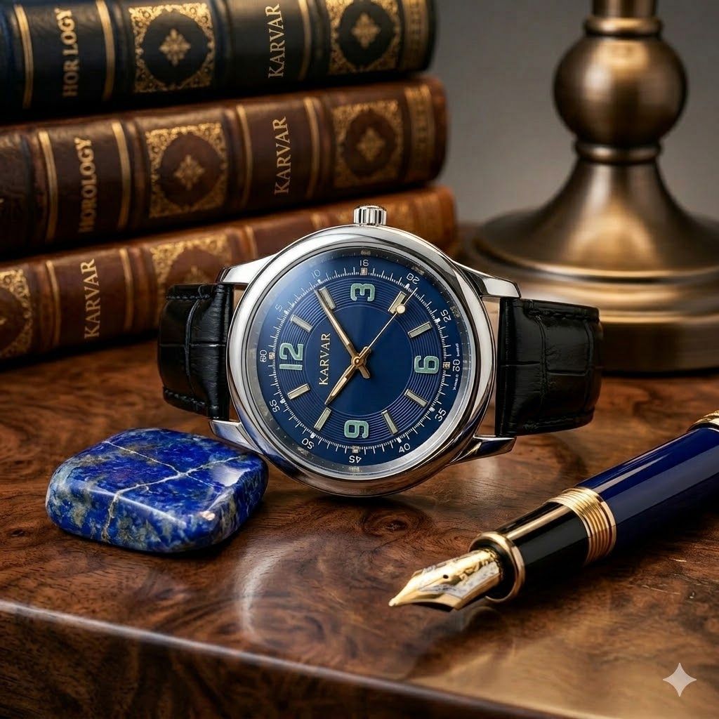 Orologio al quarzo uomo quadrante blu impermeabile ed elegante_voghion.com