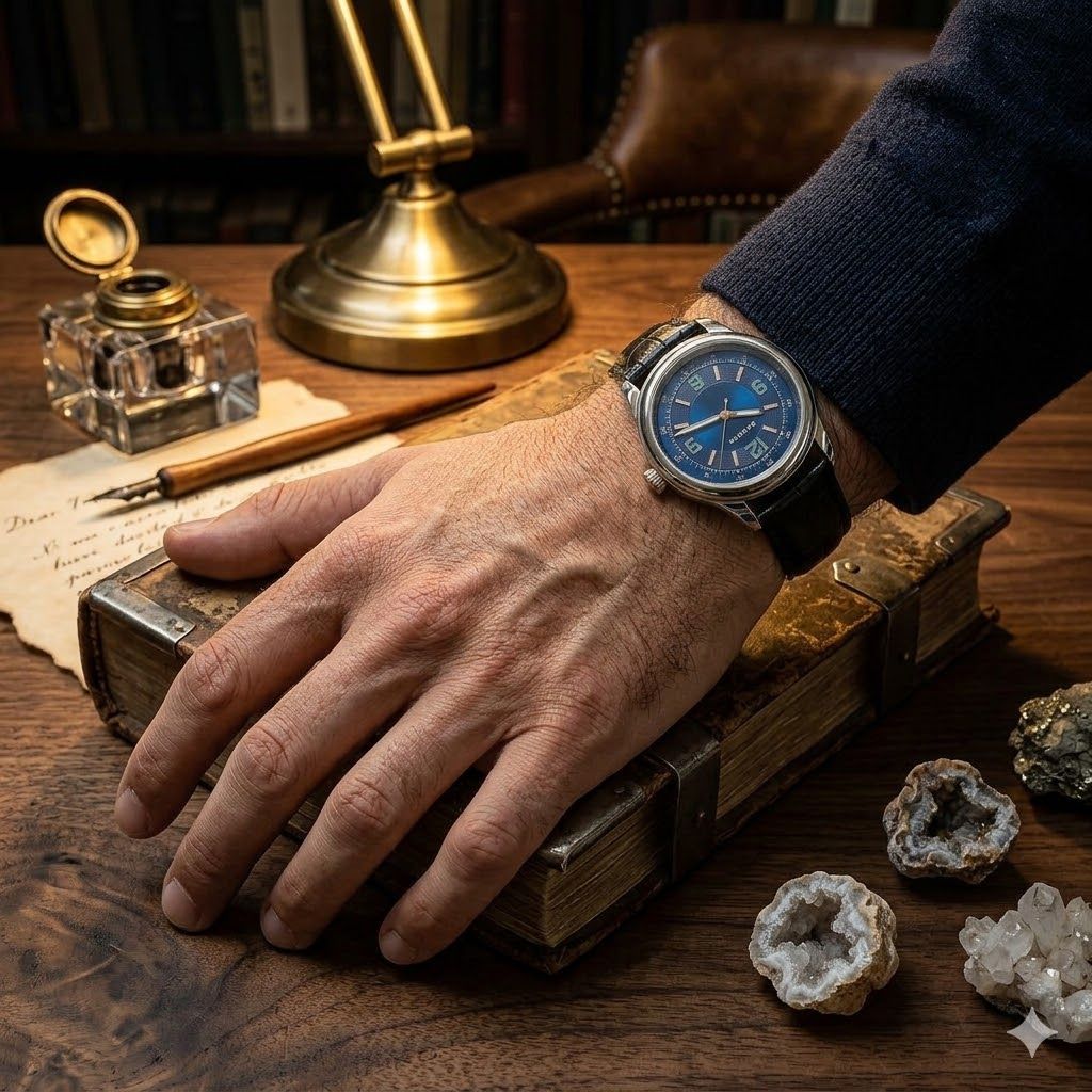 Orologio al quarzo uomo quadrante blu impermeabile ed elegante_voghion.com