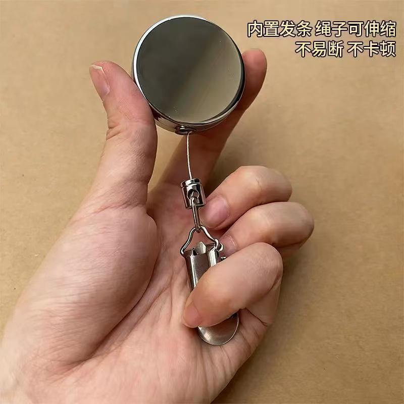 多功能伸缩夹创意自动回弹收缩挂钩夹免打孔家用好物擦手巾易拉绳 图片 8