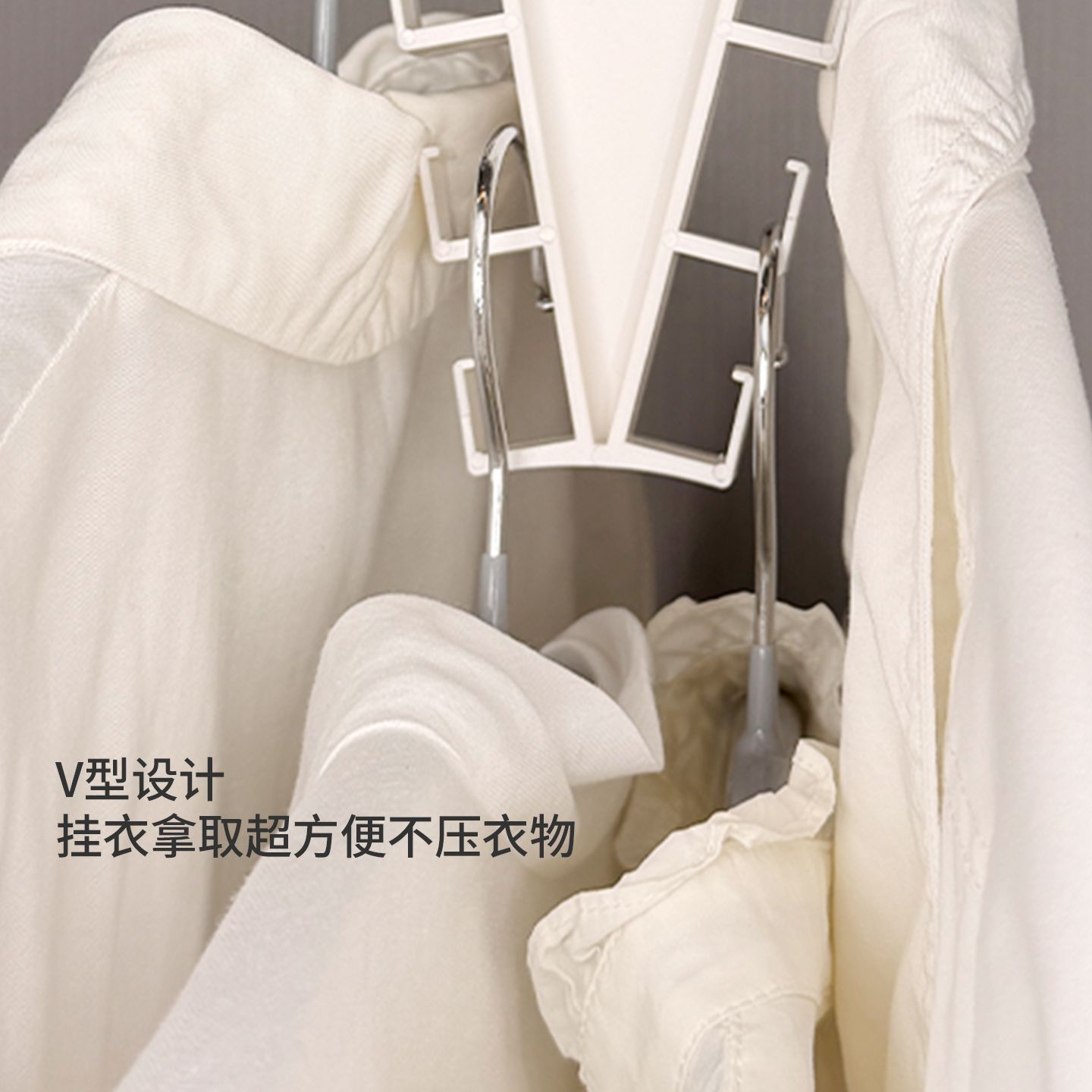 双边收纳衣柜内收纳神器学生宿舍省空间背心丝巾架多功能吊带衣架 图片 3