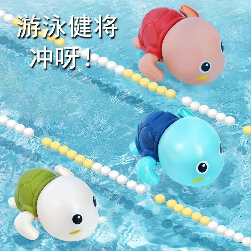 宝宝儿童洗澡浴室游泳玩水手动戏水玩具 小乌龟 小鸭子 小企鹅 图片 4