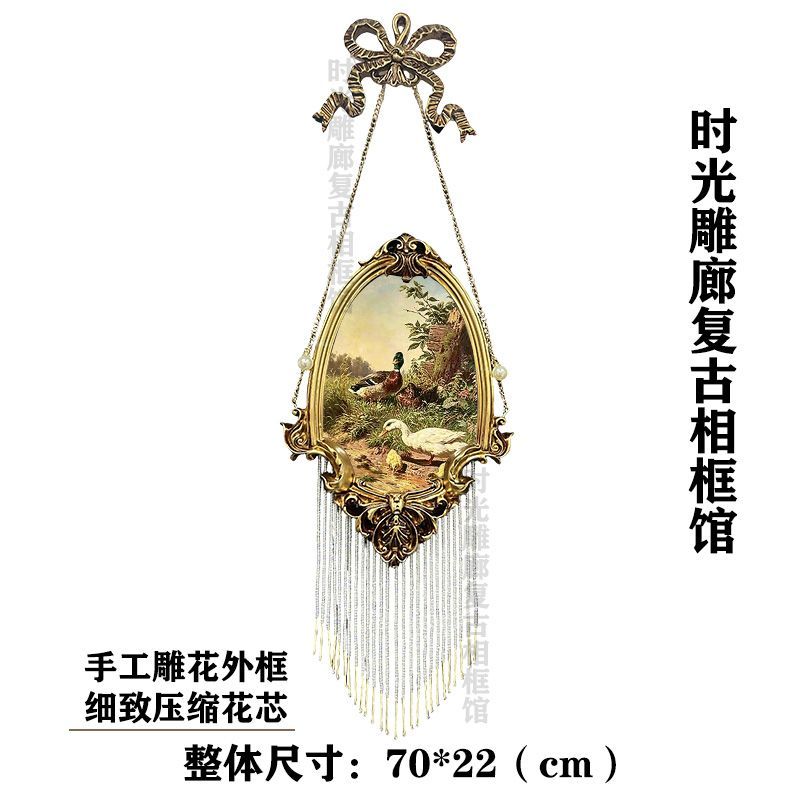 蝴蝶结流苏欧式复古小众装饰画复古相框挂件家居装饰照片定制成品 图片 5