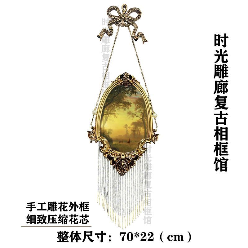 蝴蝶结流苏欧式复古小众装饰画复古相框挂件家居装饰照片定制成品 图片 6