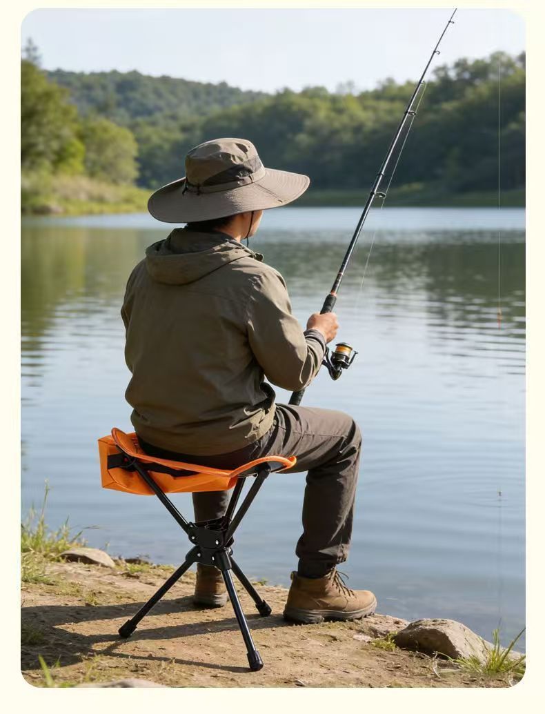 Chaise de camping pliante pliable extérieur pêche pivotante_voghion.com