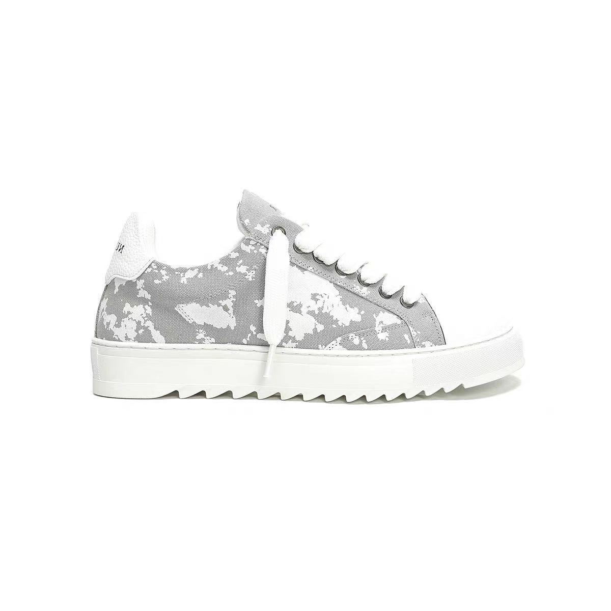 French Black And White Splatter Design Numeris Low-top Trendy Fashion Versatile Height-increasing Couple Sneakers_vogvips.com