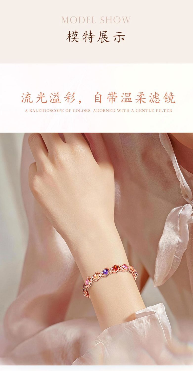 Rose Gold Crystal Zircon Bracelet detail image 10