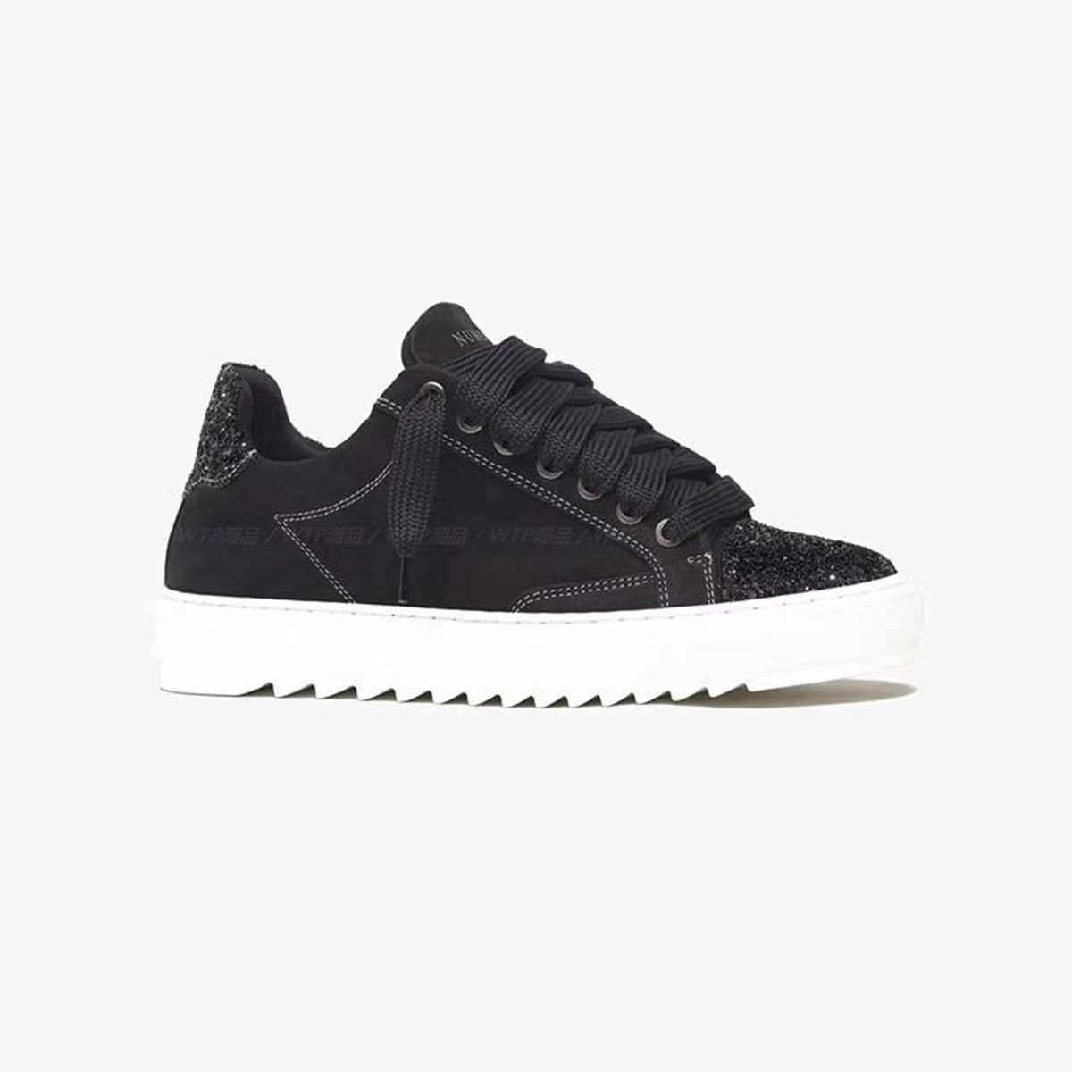 French Black And White Splatter Design Numeris Low-top Trendy Fashion Versatile Height-increasing Couple Sneakers_vogvips.com