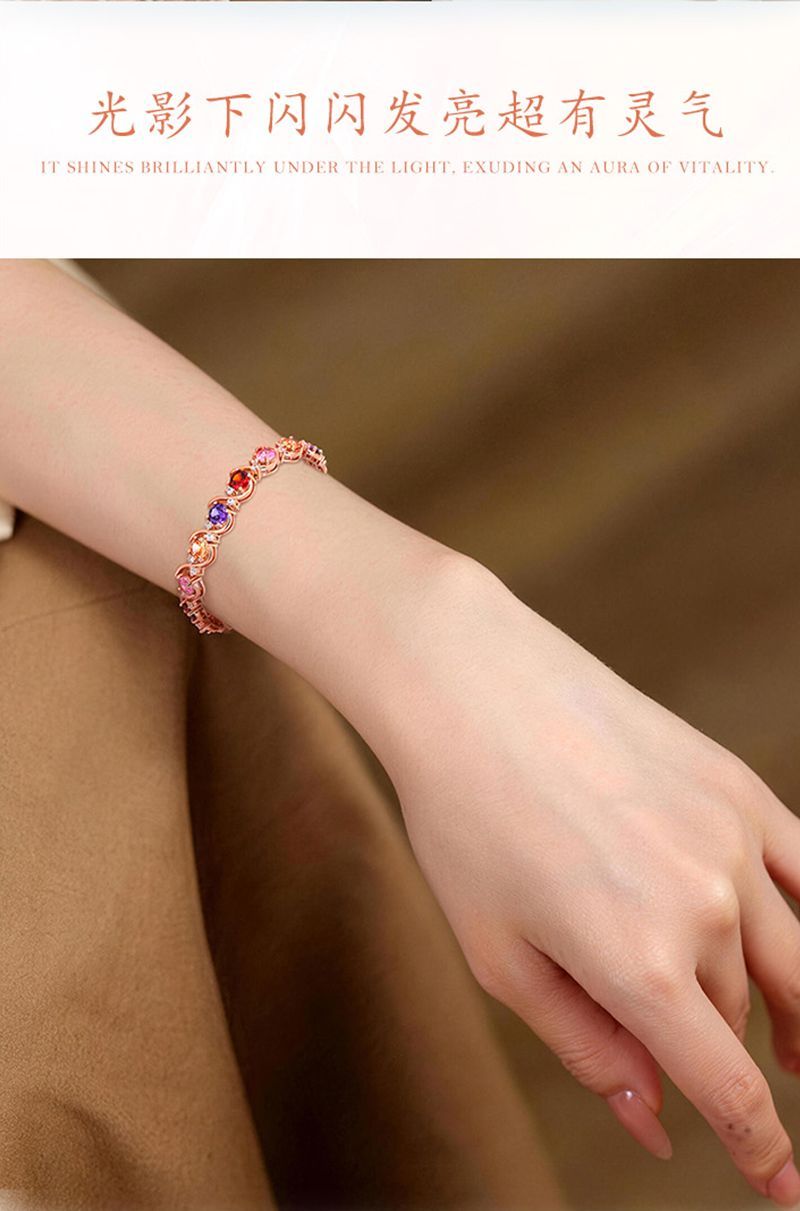 Rose Gold Crystal Zircon Bracelet detail image 12