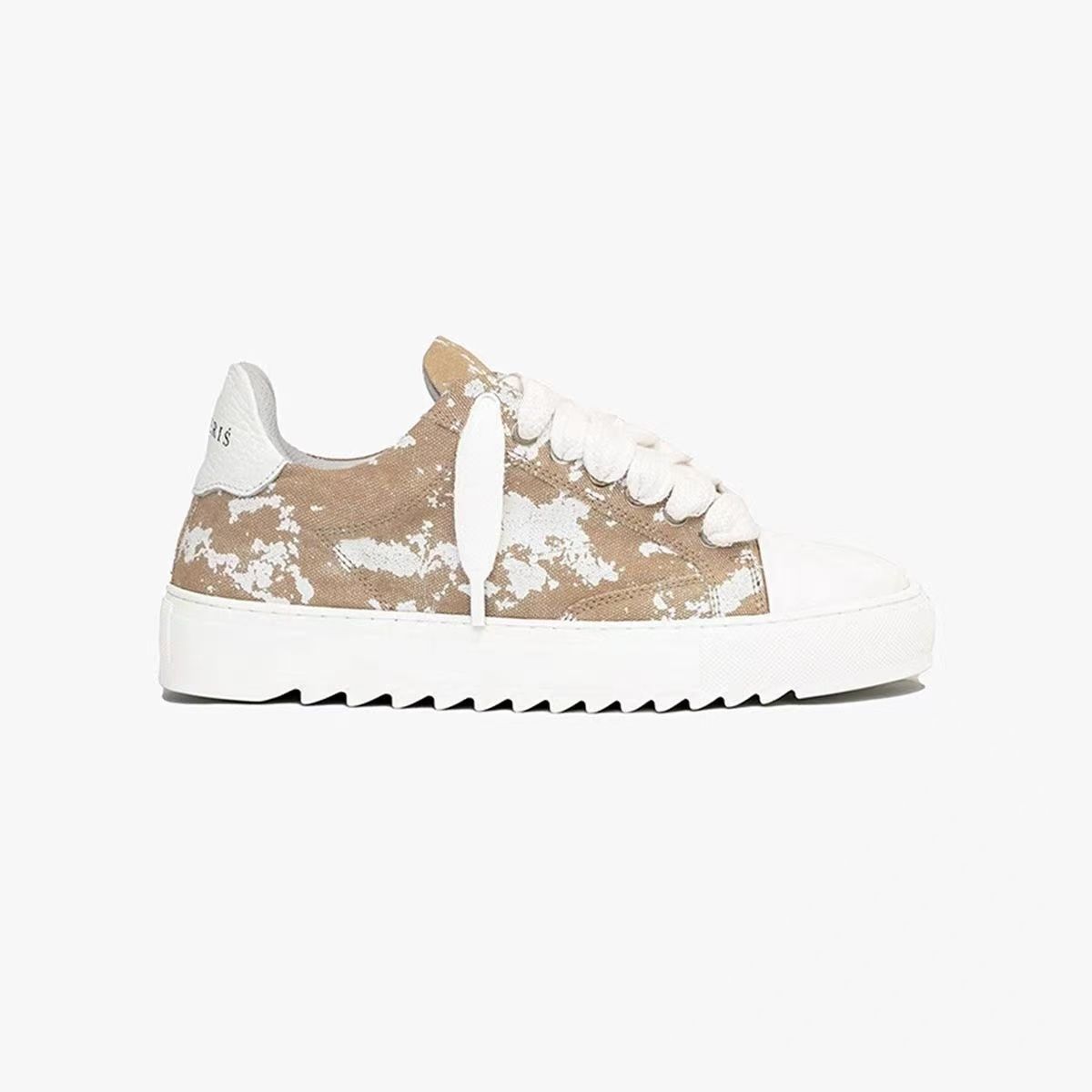 French Black And White Splatter Design Numeris Low-top Trendy Fashion Versatile Height-increasing Couple Sneakers_vogvips.com
