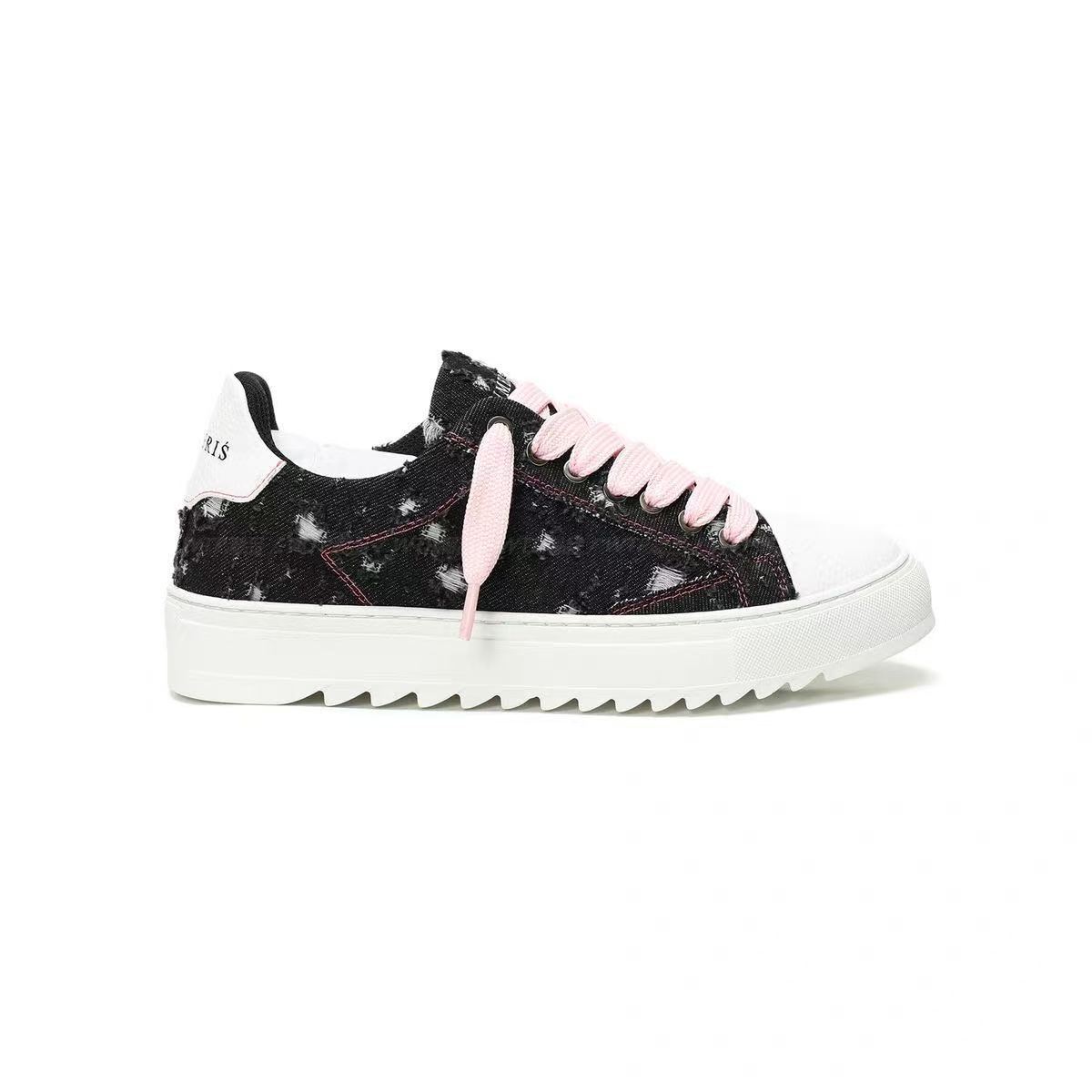 French Black And White Splatter Design Numeris Low-top Trendy Fashion Versatile Height-increasing Couple Sneakers_vogvips.com