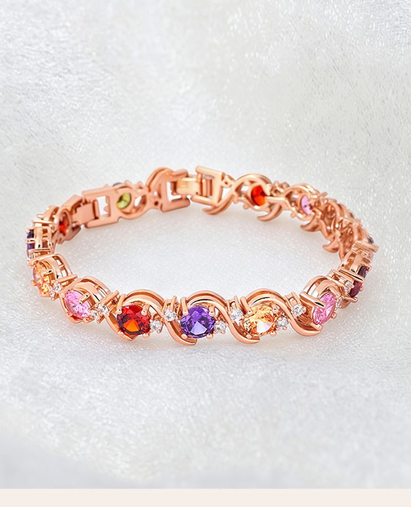 Rose Gold Crystal Zircon Bracelet detail image 9