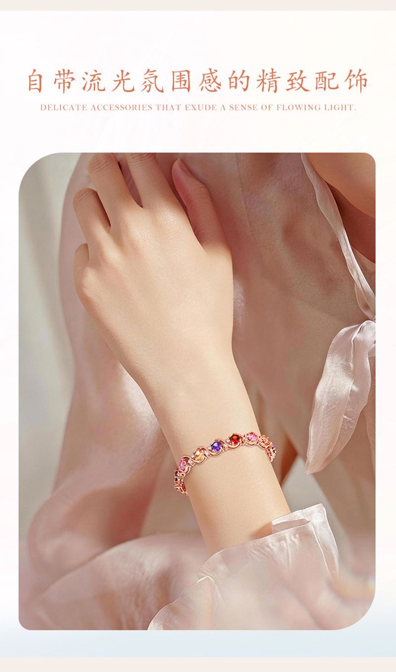 Rose Gold Crystal Zircon Bracelet detail image 4