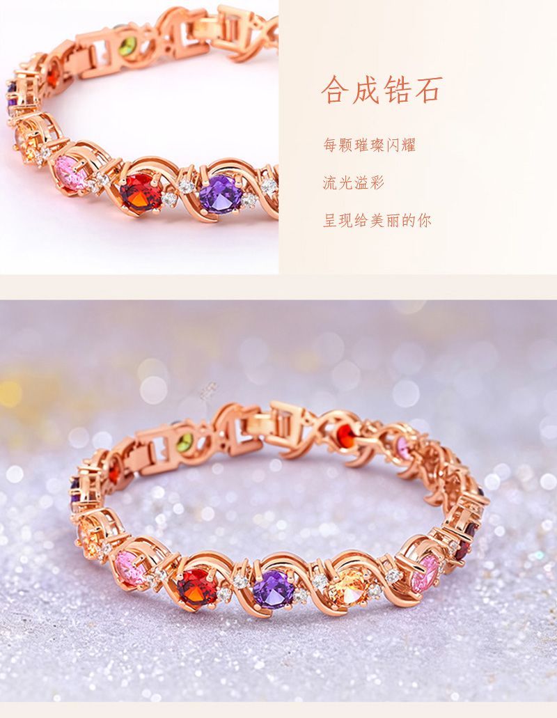 Rose Gold Crystal Zircon Bracelet detail image 15