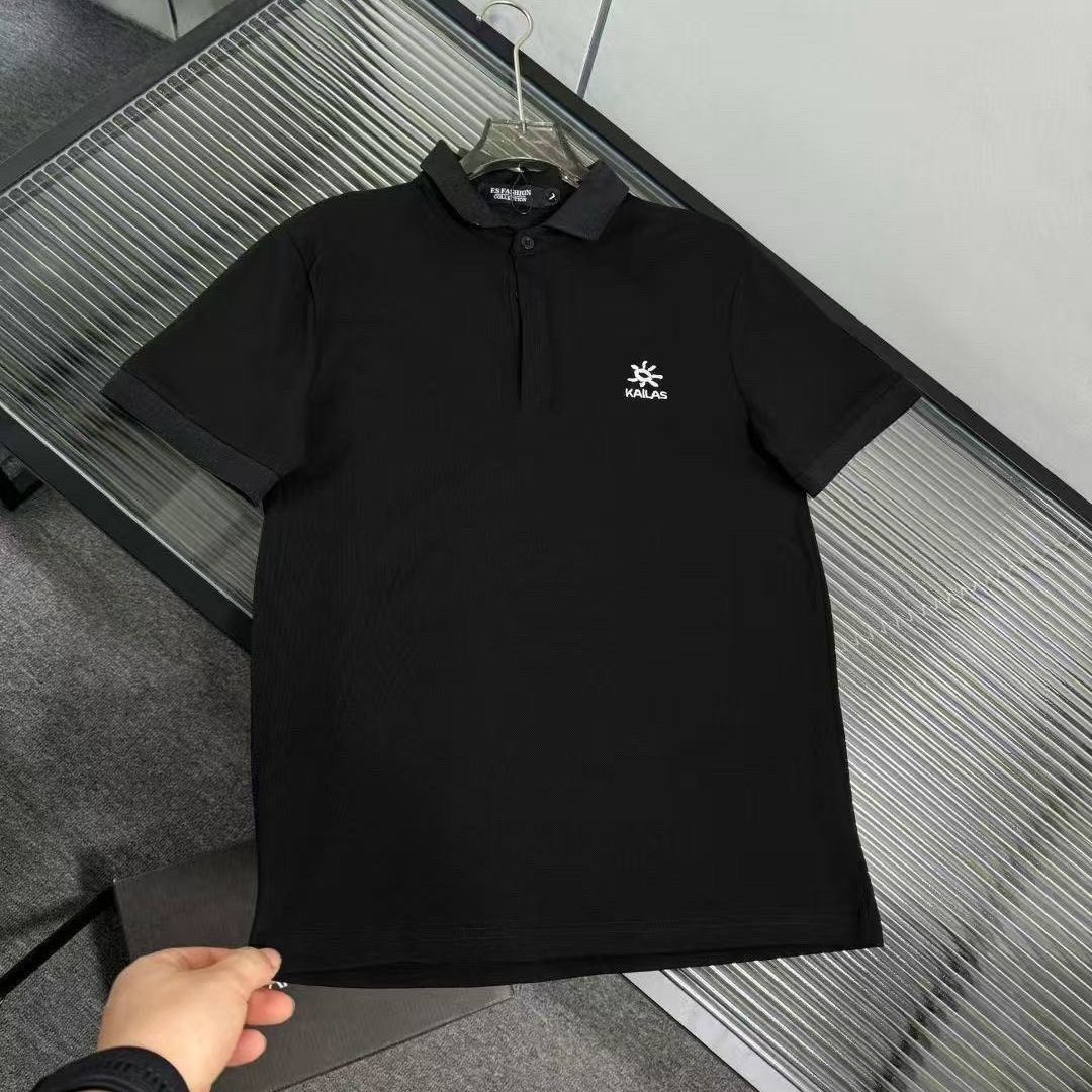 2026 Spring/Summer Internet Celebrity Short-Sleeve T-Shirt For Men And Couples, Slim Fit Top, Casual Turn-Down Collar,_viptrois.com