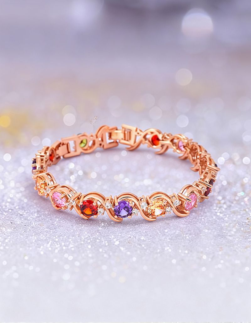 Rose Gold Crystal Zircon Bracelet detail image 8