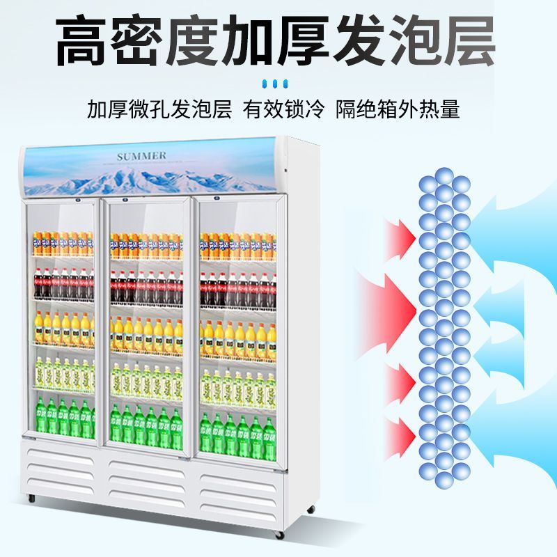 【喜兰宝】展示柜冷藏风直商用冰箱饮料啤酒超市饭便利店单双三门 图片 6
