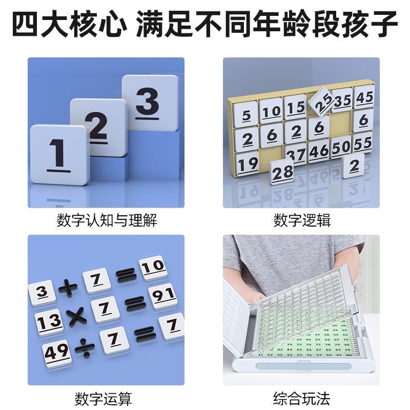 高斯百数板48款数学思维游戏训练蒙氏亲子启蒙专业便携式益智玩具 图片 3