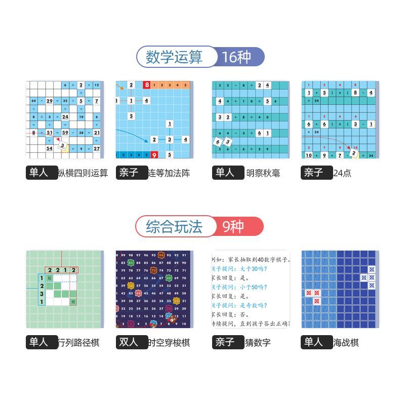 高斯百数板48款数学思维游戏训练蒙氏亲子启蒙专业便携式益智玩具 图片 6