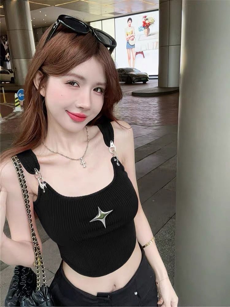 2026 Summer New Simple Ribbed Solid Color Versatile Tank Classic Gentle Slimming Top_voghion.com