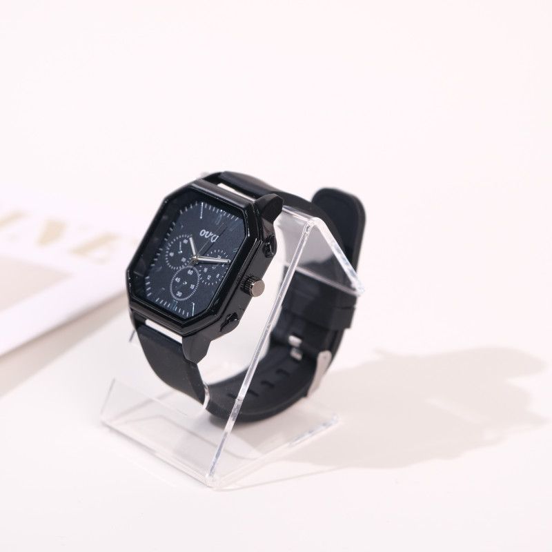 Stylish Square Men's Watch With Large Dial And Silicone Strap_voghion.com