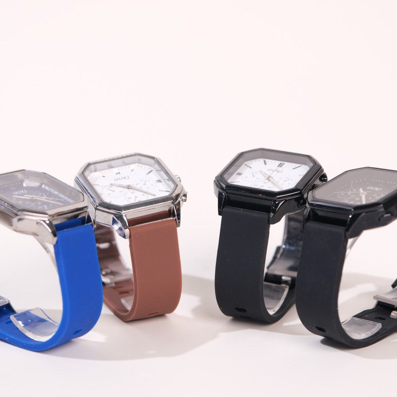 Stylish Square Men's Watch With Large Dial And Silicone Strap_voghion.com
