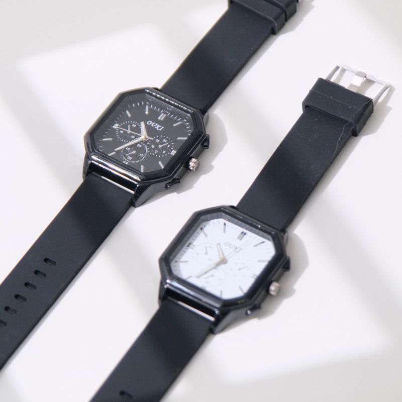 Stylish Square Men's Watch With Large Dial And Silicone Strap_voghion.com