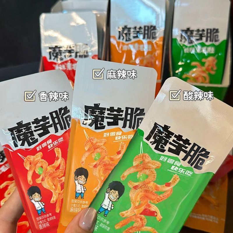 【囤货100包】魔芋爽素毛肚辣休闲办公室追剧解馋非即食虾零食3包