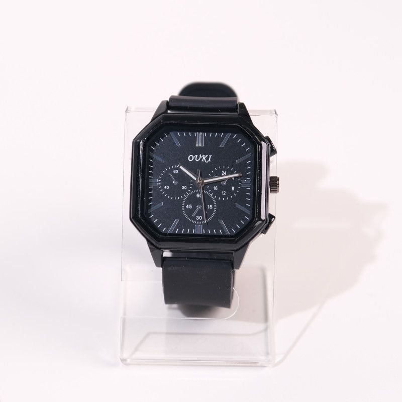 Stylish Square Men's Watch With Large Dial And Silicone Strap_voghion.com