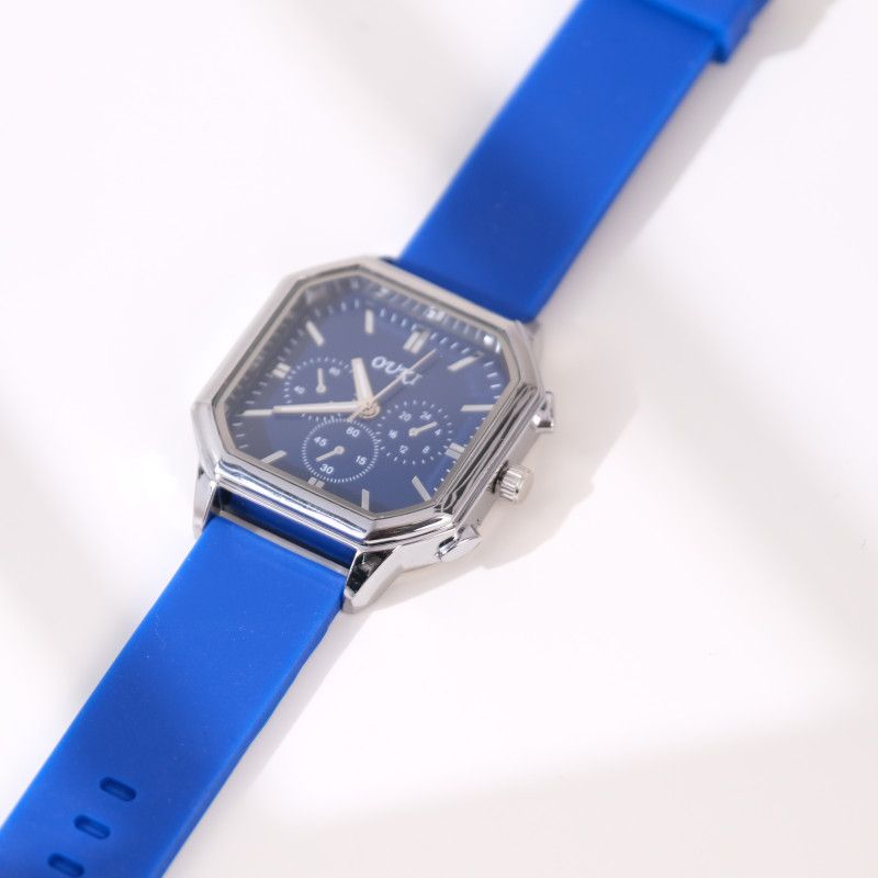 Stylish Square Men's Watch With Large Dial And Silicone Strap_voghion.com