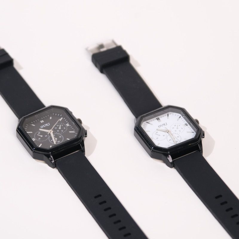 Stylish Square Men's Watch With Large Dial And Silicone Strap_voghion.com