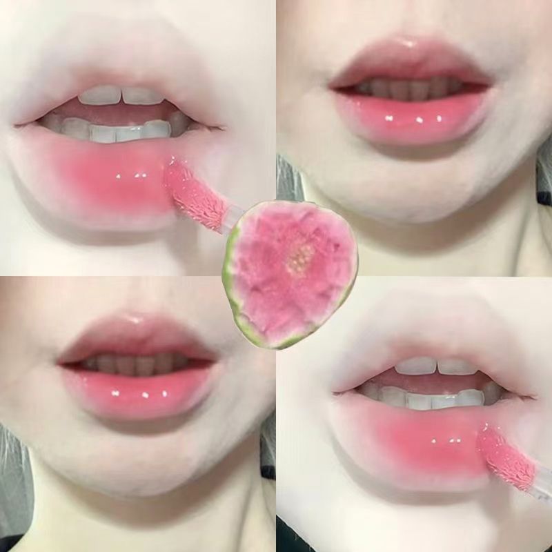 芭乐白开水蜜桃ins温柔冷系镜面水光唇釉韩系学生显白素颜口红液