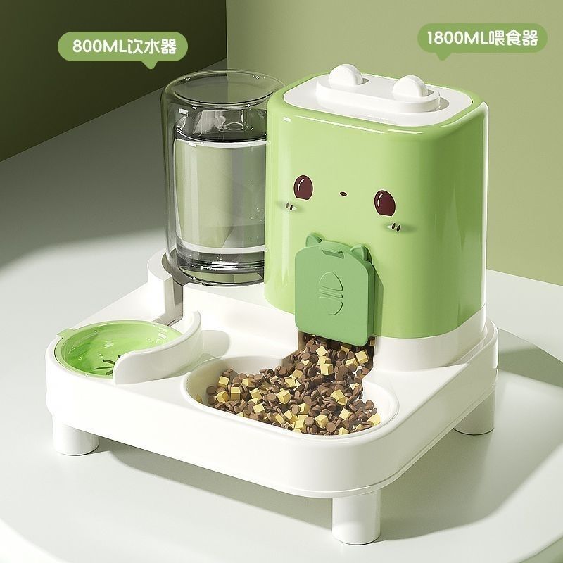 猫碗猫食盆自动喂食器水碗饭碗粮碗宠物碗一体狗碗自动喂食器