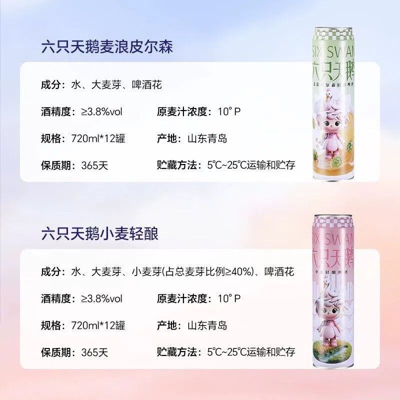 六只天鹅葡萄水蜜桃可乐精酿混合莓味果蔬奶皮子皮尔森小麦白啤酒 图片 5