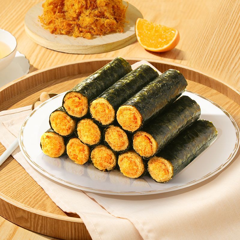 【约90根】三只松鼠香酥海苔卷肉松味网红休闲宿舍解馋小零食 图片 4