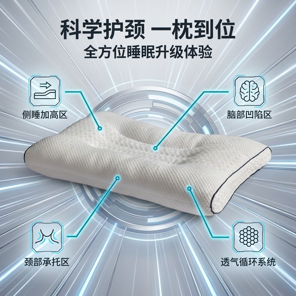 LEHOME黑科技PE软管枕头护颈椎家用枕芯助眠成人酒店整头学生宿舍 图片 10