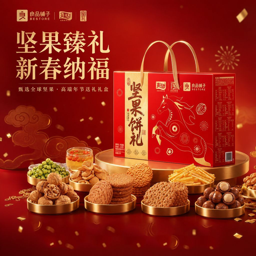 到手2箱嘉士利饼干礼盒果乐果酱夹心饼干855g2混合休闲零食